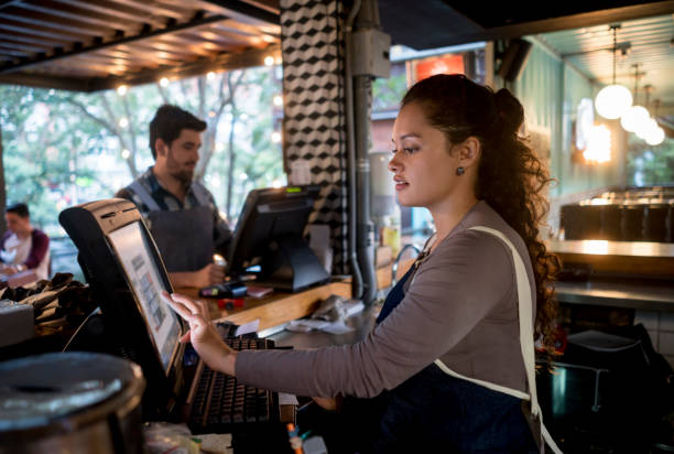 Woman working in restaurant